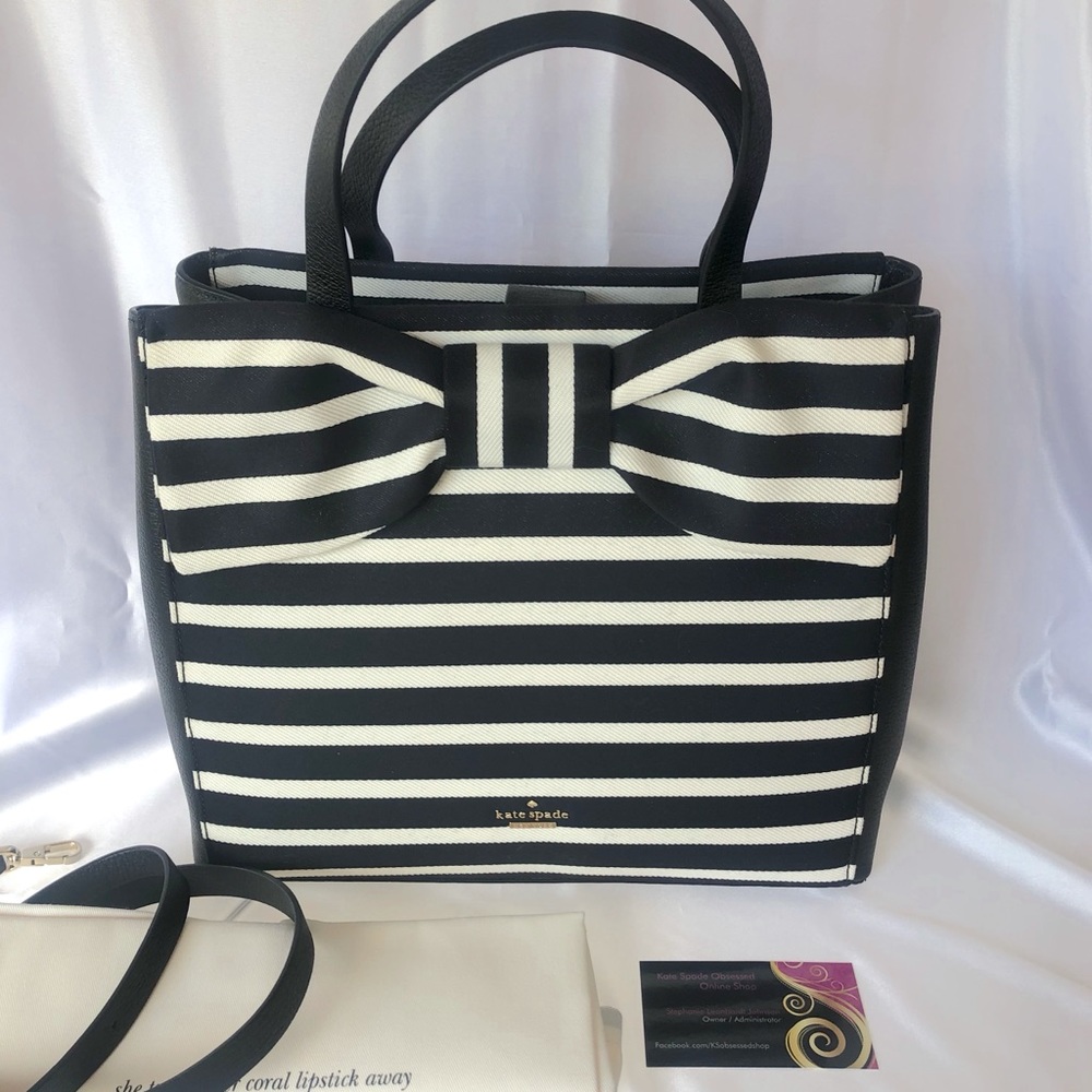 NWT Kate Spade Olive Drive Brigette Black/Natural PXRU8444